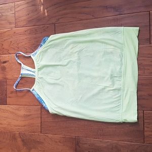 Ivivva Double Dutch Tank Bright Green/Blue Tye Dye Girls Size 12